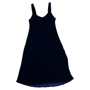 Heart And Hands Boutique Slip Dress In Blue Silk Velvet Sz XXS